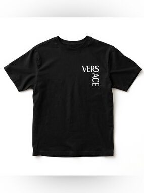 Men’s Black Cotton Aesthetic Short Sleeve T-Shirt with Pocket Sized Logo